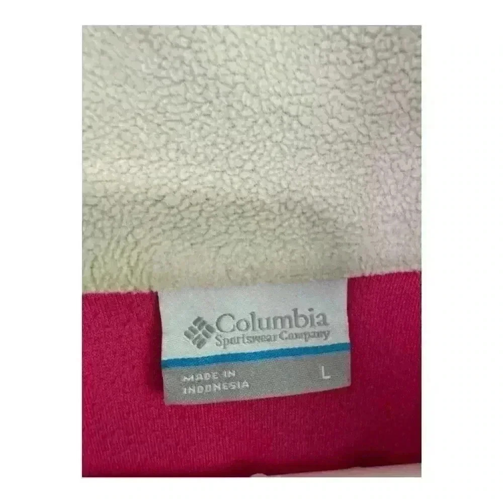 Columbia Sportswear Polar Pink Fuchsia 1/4 Zip Fleece Top Size Large - Picture 3 of 7